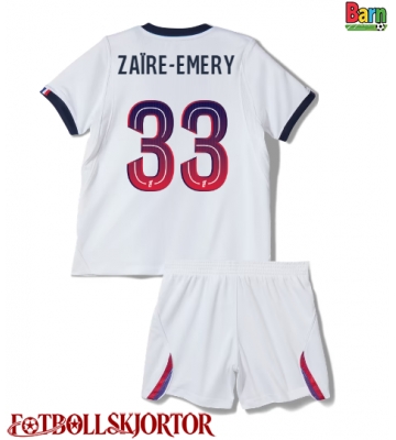 Paris Saint-Germain Warren Zaire-Emery #33 Borta Kläder Barn 2026-27 Kortärmad (+ Korta byxor)